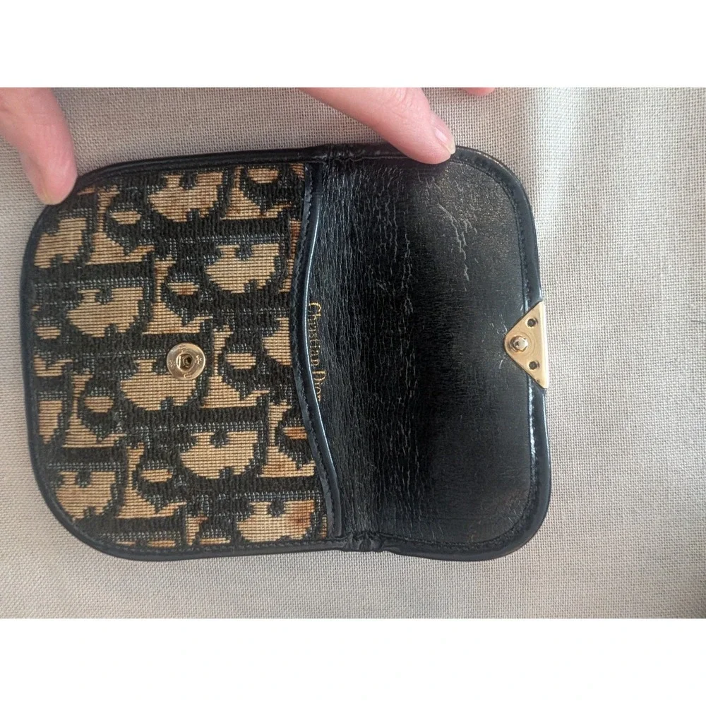 DIOR Trotter Canvas/Leather Coin/Card Pouch with COA